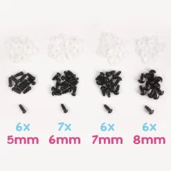 Sicherheitsaugen Set Schwarz 5-8 Mm, Mix Mit 25 Paar – Go Handmade