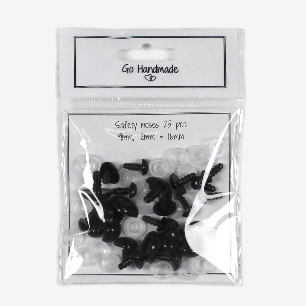 Sicherheitsnasen Set, 9-16 Mm, Mix Mit 25 Stück, Schwarz – Go Handmade 3 Sicherheitsnasen Set, 9-16 Mm, Mix Mit 25 Stück, Schwarz – Go Handmade – Bild 3