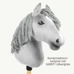 Wolle BIG MERINO Hellgrau Zum Steckenpferd Mähne Basteln – Katia -Kullaloo steckenpferd maehne basteln wolle katia maxi merino 51 grey beispiel 1