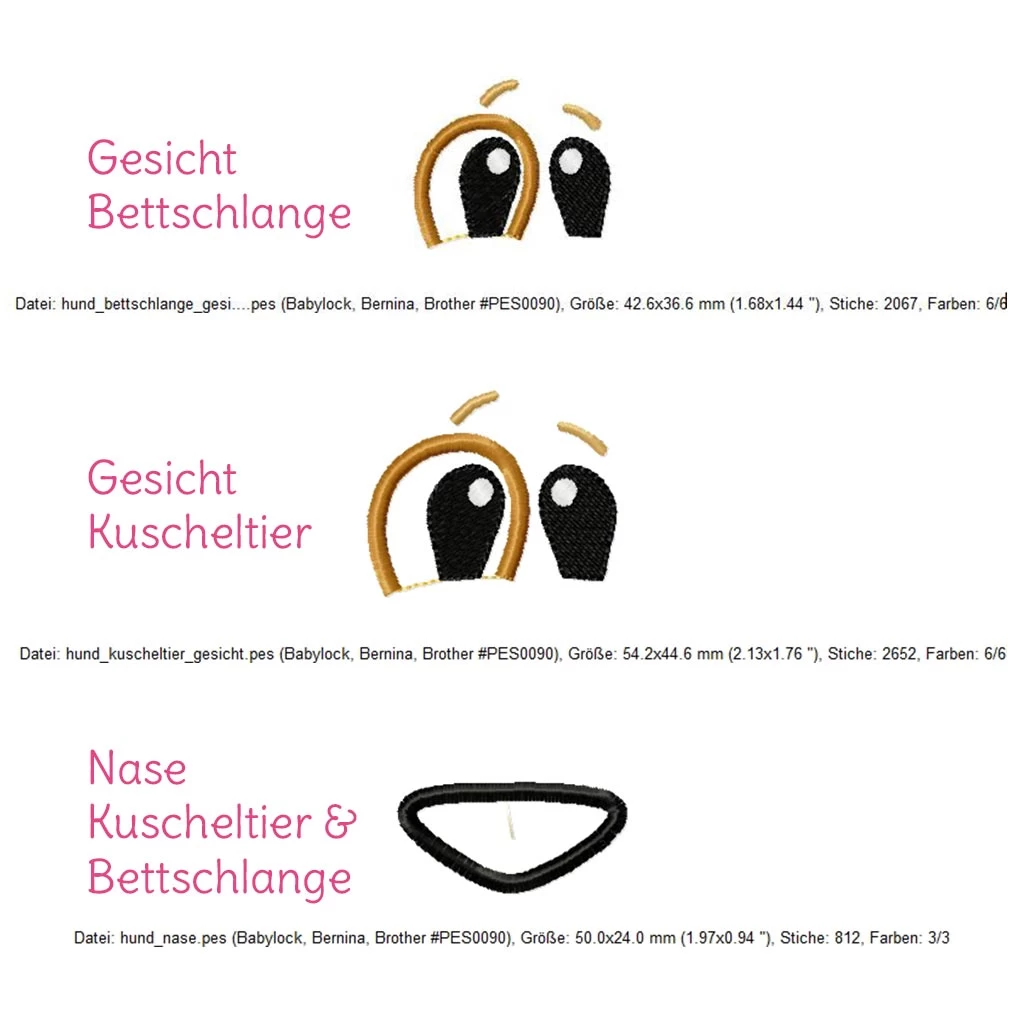 Schnittmuster Hund "WUFFL" Inklusive Stickdatei Für Das Gesicht 2 Schnittmuster Hund "WUFFL" Inklusive Stickdatei Für Das Gesicht – Bild 2