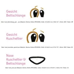 Bettschlange Hund Nähen: Vorlage "WUFFL" Mit Stickdatei Für Das Gesicht -Kullaloo stickdatei hund wuffl 2