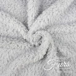 Teddyplüsch Meterware Hellgrau (helles Silbergrau) – 10 Mm Fine Teddy ✶ FANTASTIC Furs