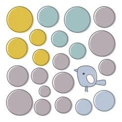 Wallsticker / Wandtattoo Kinderzimmer: A4-Bogen Mit Punkten & Vögelchen