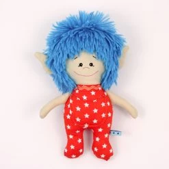 Zotteliger Langhaarplüsch Blau – 20 Mm SuperSoft SHAGGY 18 Zotteliger Langhaarplüsch Blau – 20 Mm SuperSoft SHAGGY -Kullaloo zottel pluesch stoff naehbeispiel kobold